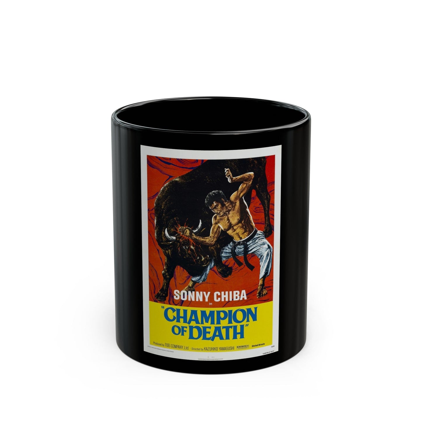 CHAMPION OF DEATH 1975 Movie Poster - Black Coffee Mug-11oz-The Sticker Space