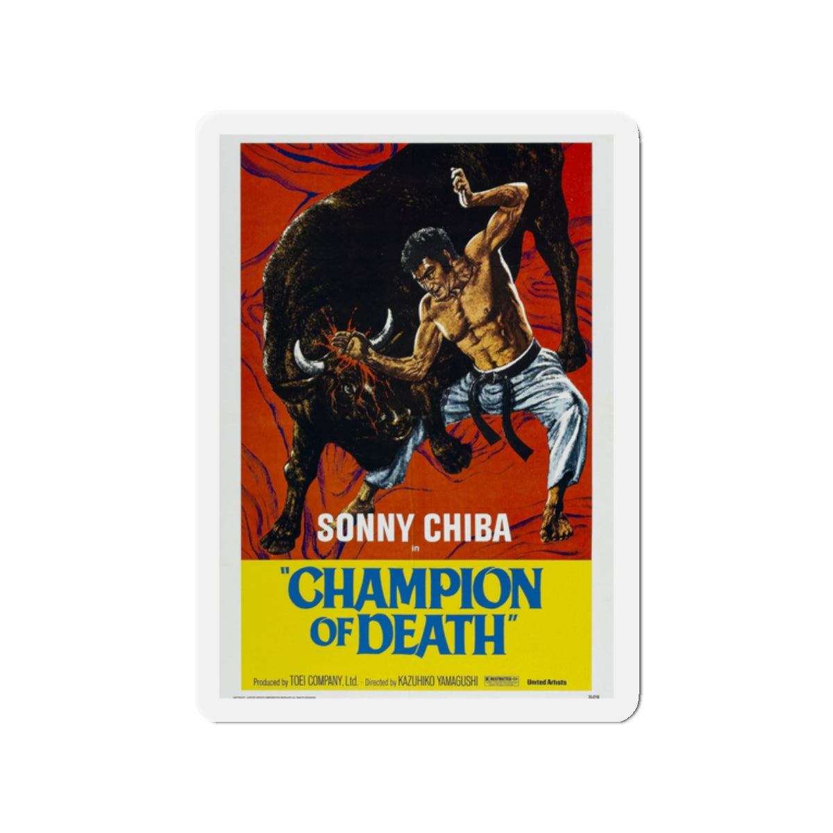 CHAMPION OF DEATH 1975 Movie Poster - Die-Cut Magnet-2" x 2"-The Sticker Space