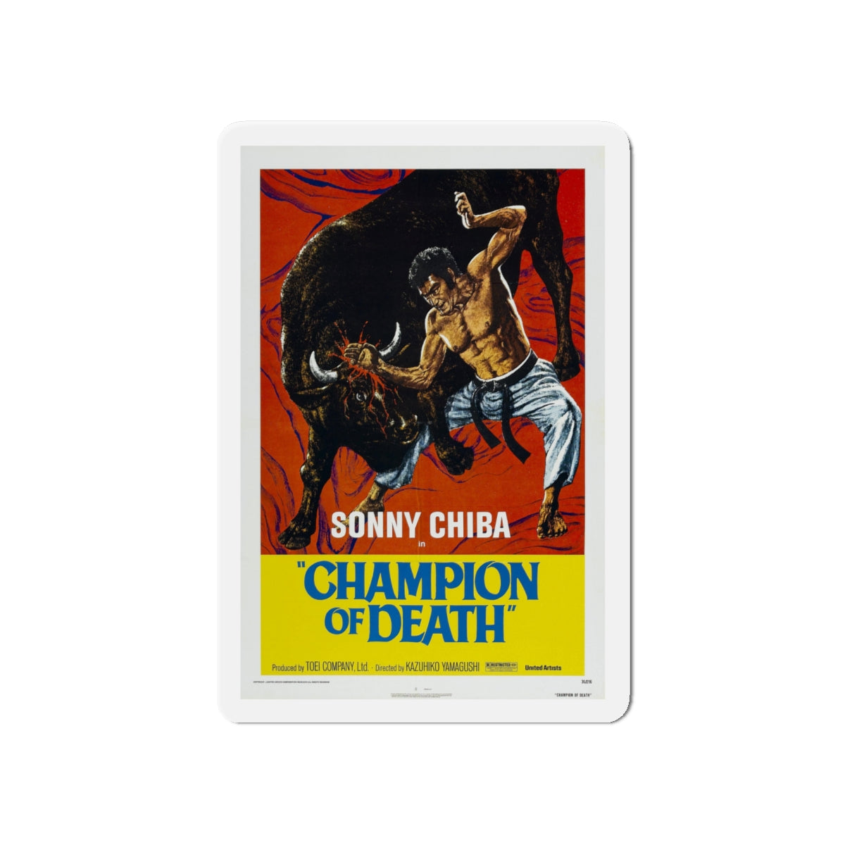 CHAMPION OF DEATH 1975 Movie Poster - Die-Cut Magnet-5" x 5"-The Sticker Space