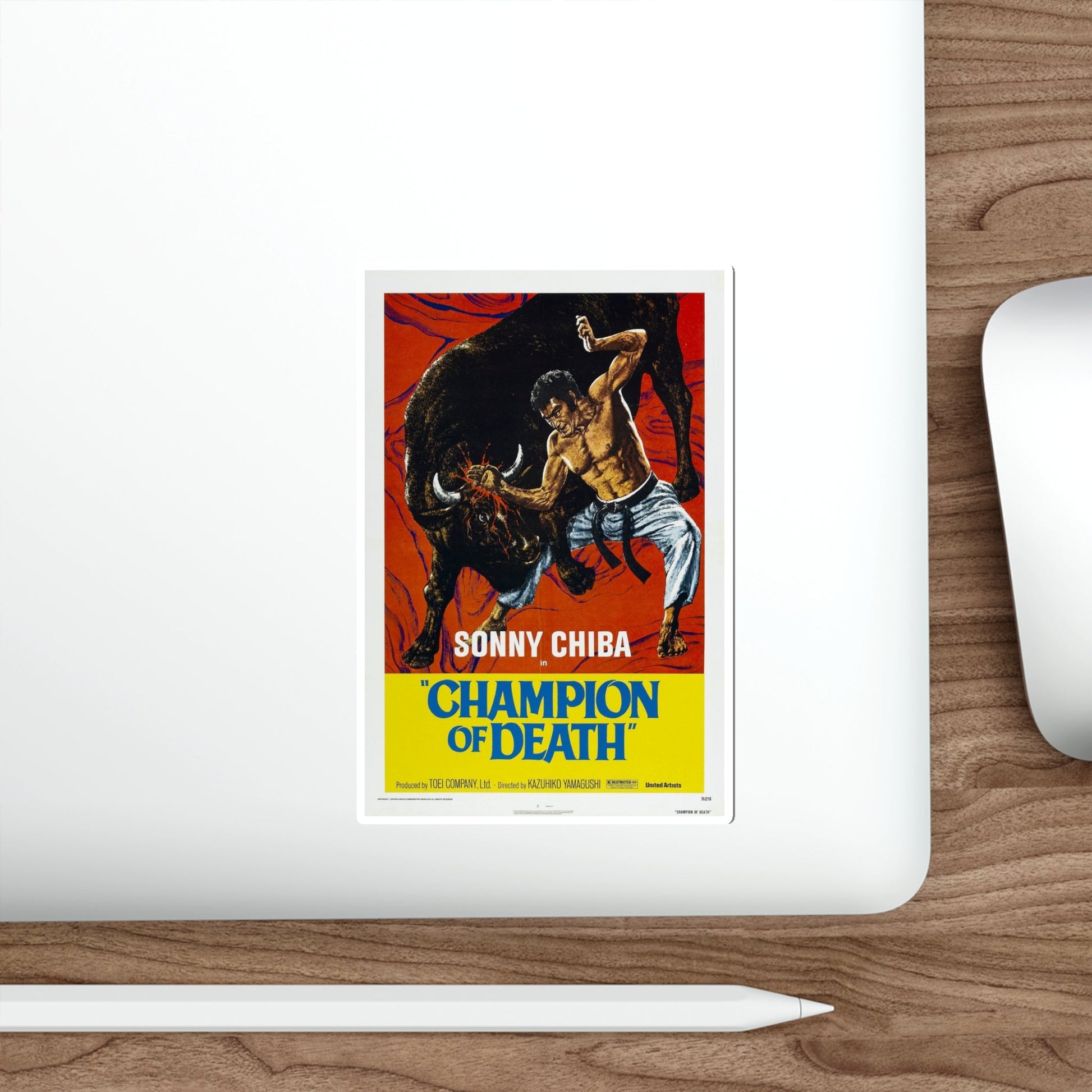 CHAMPION OF DEATH 1975 Movie Poster STICKER Vinyl Die-Cut Decal-The Sticker Space