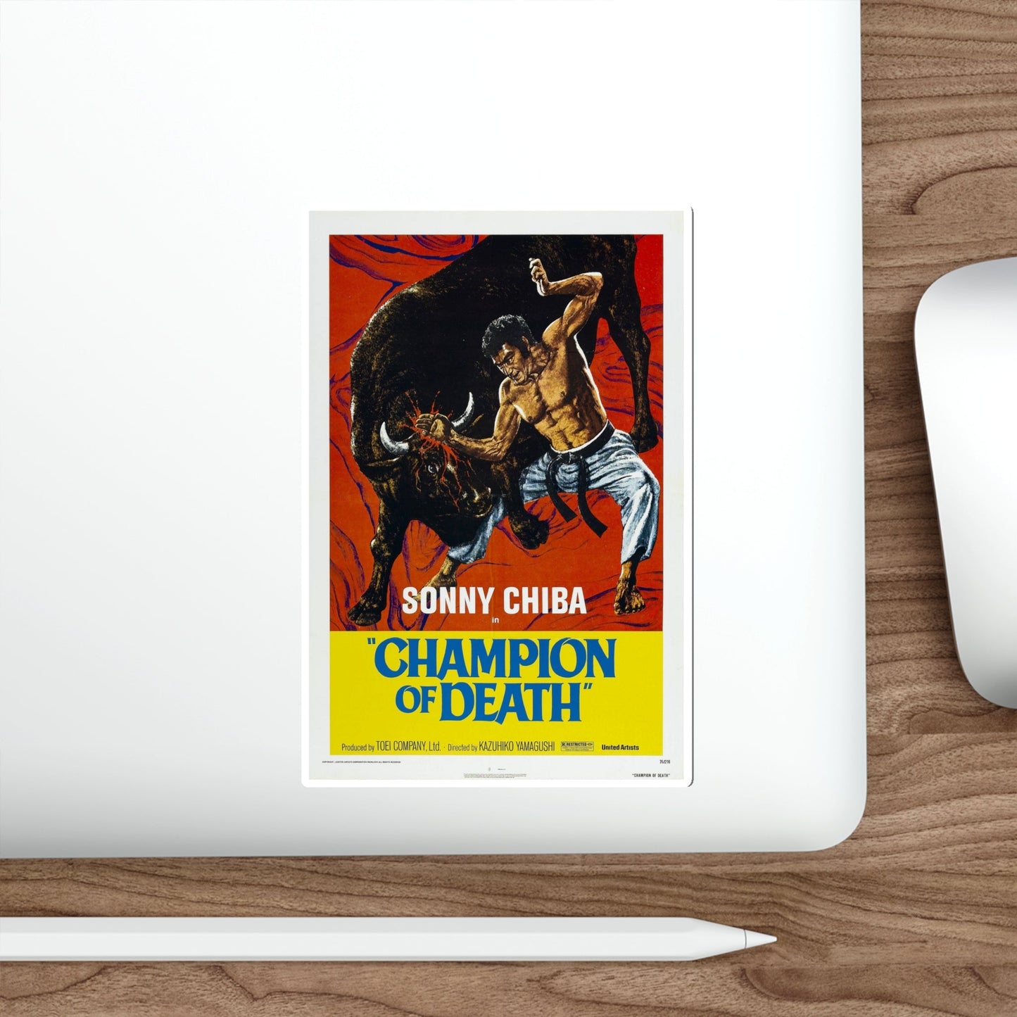 CHAMPION OF DEATH 1975 Movie Poster STICKER Vinyl Die-Cut Decal-The Sticker Space