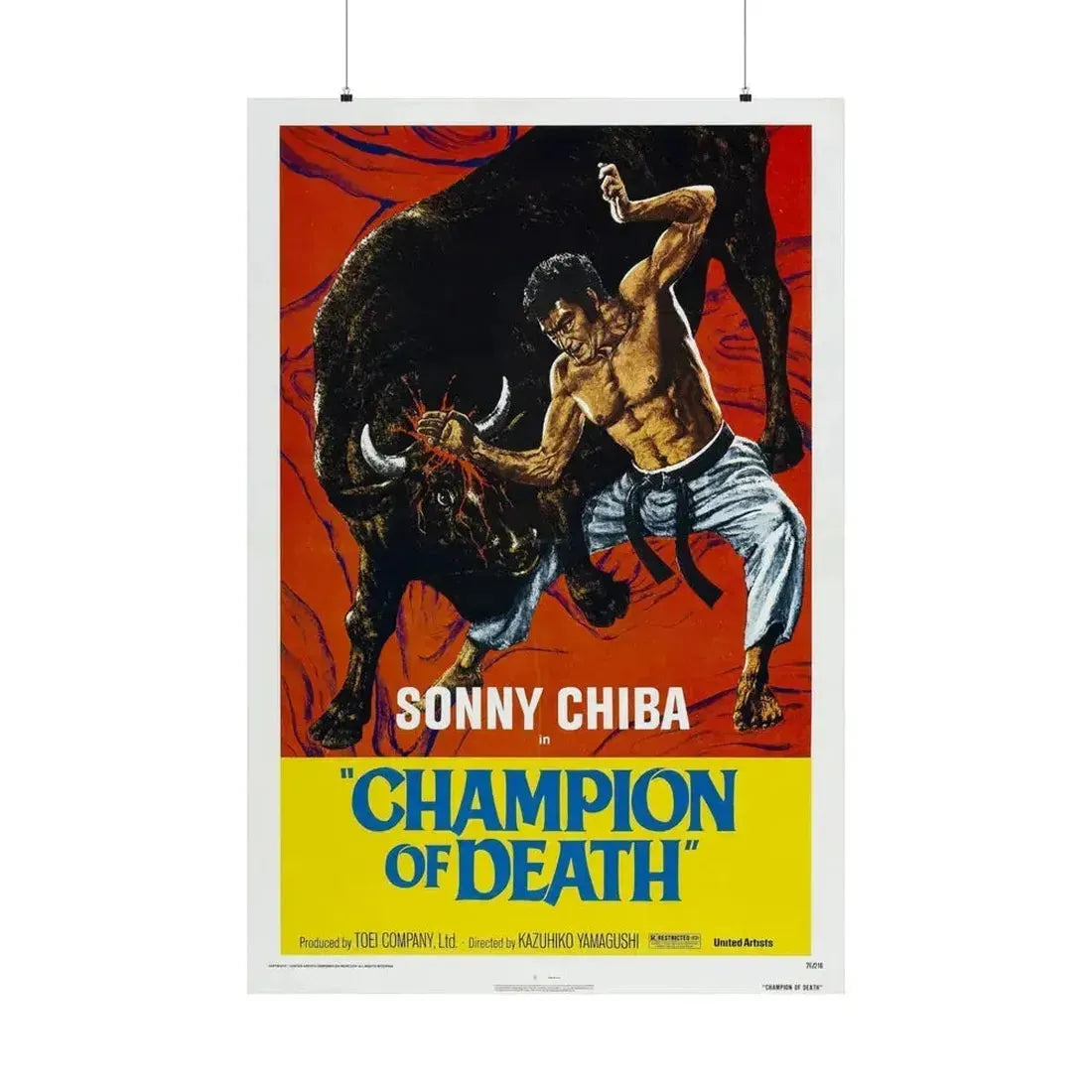CHAMPION OF DEATH 1975 - Paper Movie Poster 36" x 54" Matte - The Sticker Space