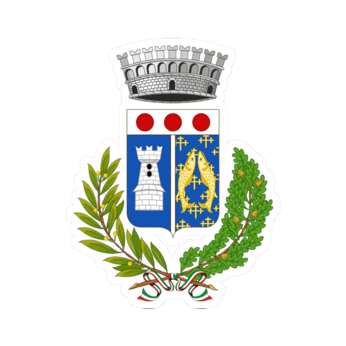 Champorcher-Stemma (Italy) (Coat of Arms) STICKER Vinyl Kiss-Cut Decal 2 Inch White - The Sticker Space