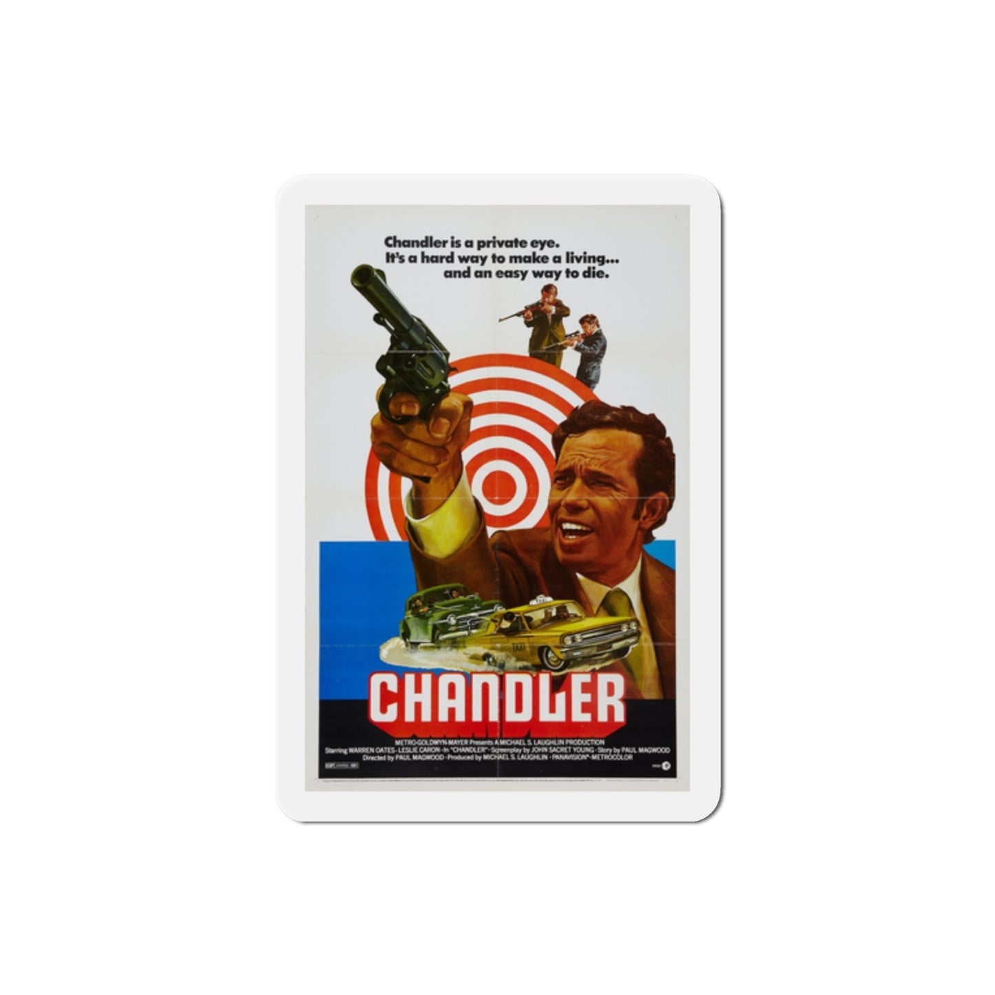 Chandler 1971 Movie Poster Die-Cut Magnet-2 Inch-The Sticker Space