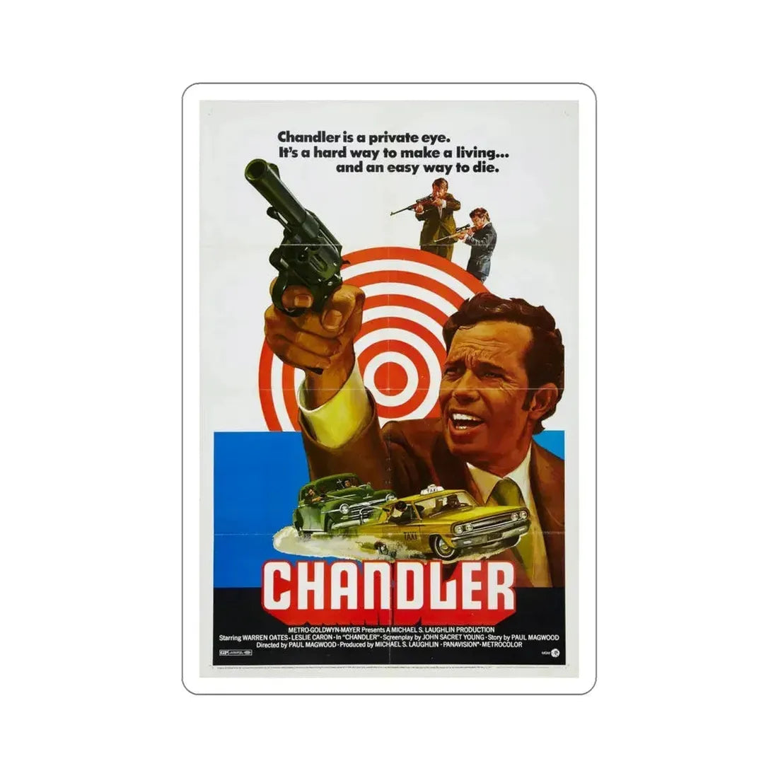 Chandler 1971 Movie Poster STICKER Vinyl Die-Cut Decal 6 Inch - The Sticker Space