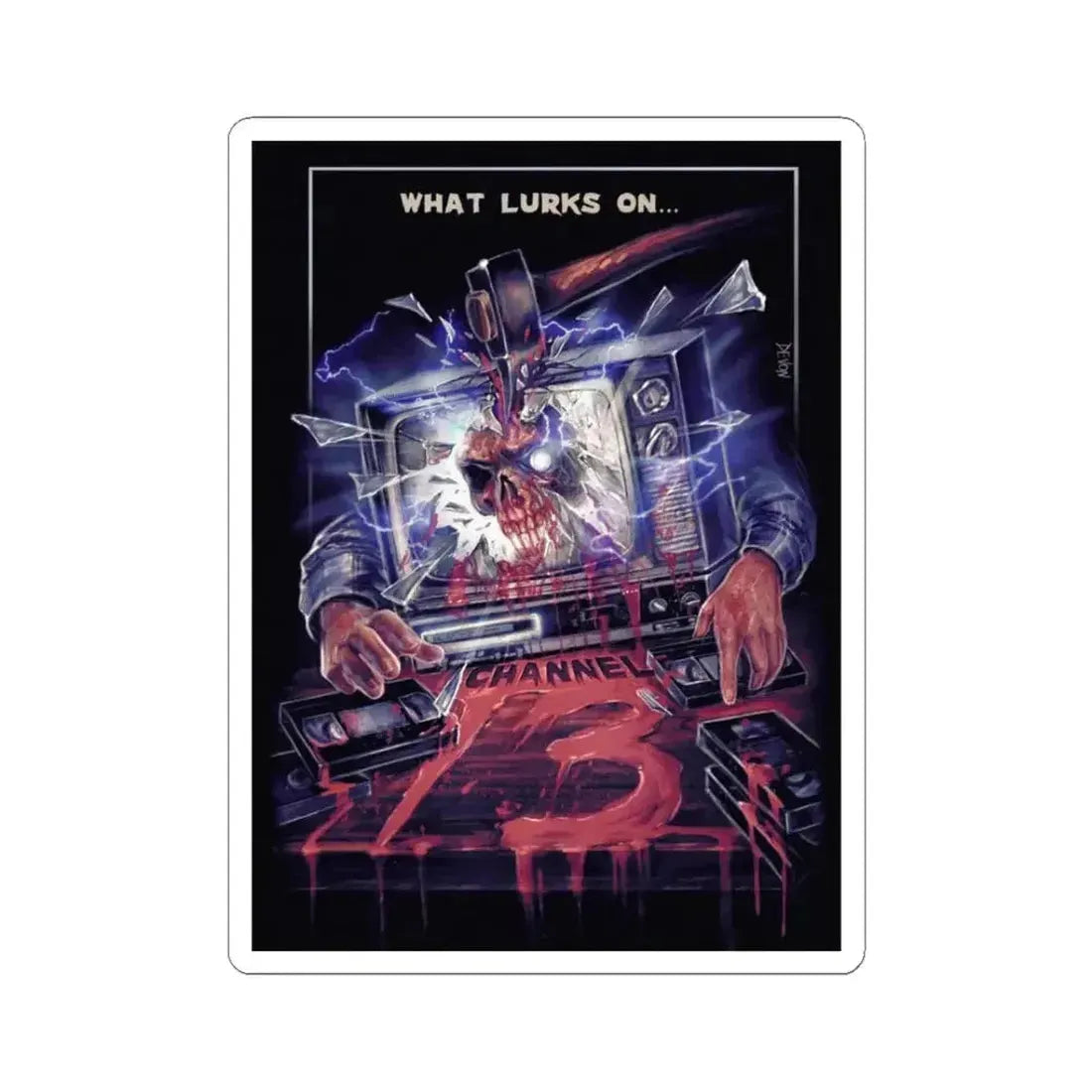 CHANNEL 13 1987 Movie Poster - STICKER Vinyl Kiss-Cut Decal 3 Inch White - The Sticker Space