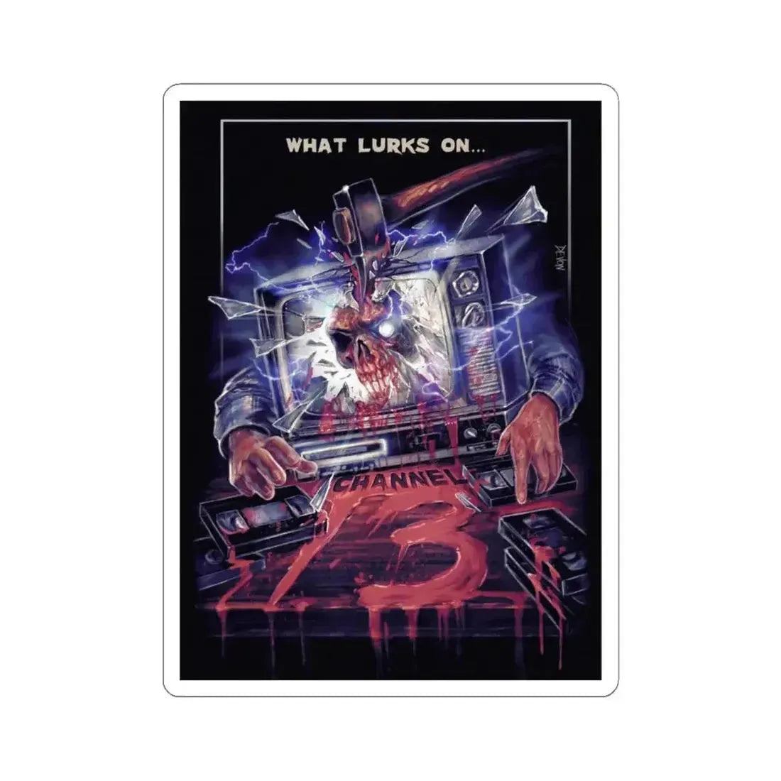 CHANNEL 13 1987 Movie Poster - STICKER Vinyl Kiss-Cut Decal 6 Inch White - The Sticker Space