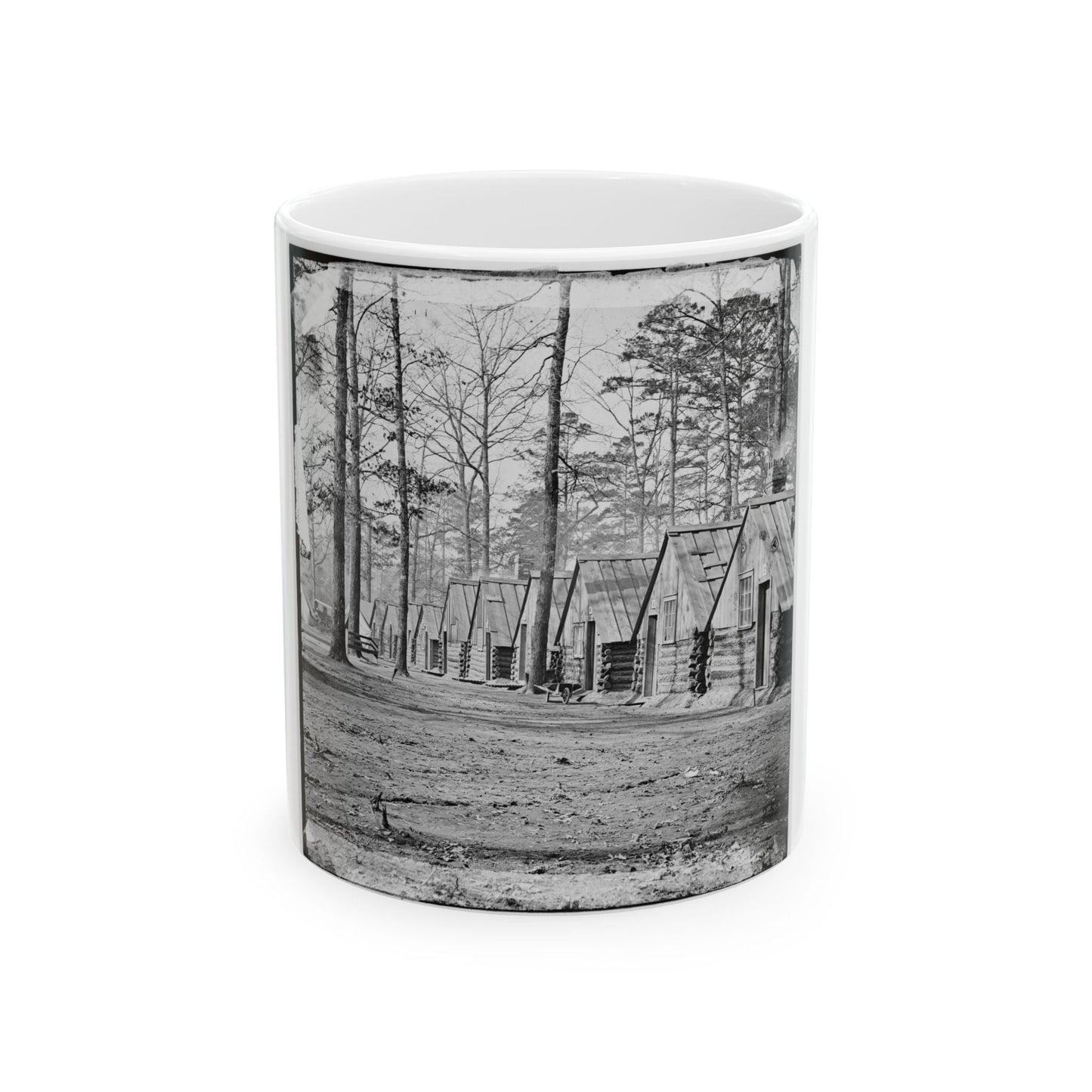 Chapin's Bluff, Virginia (Vicinity). Soldier's Quarters At Chapin's Farm (U.S. Civil War) White Coffee Mug