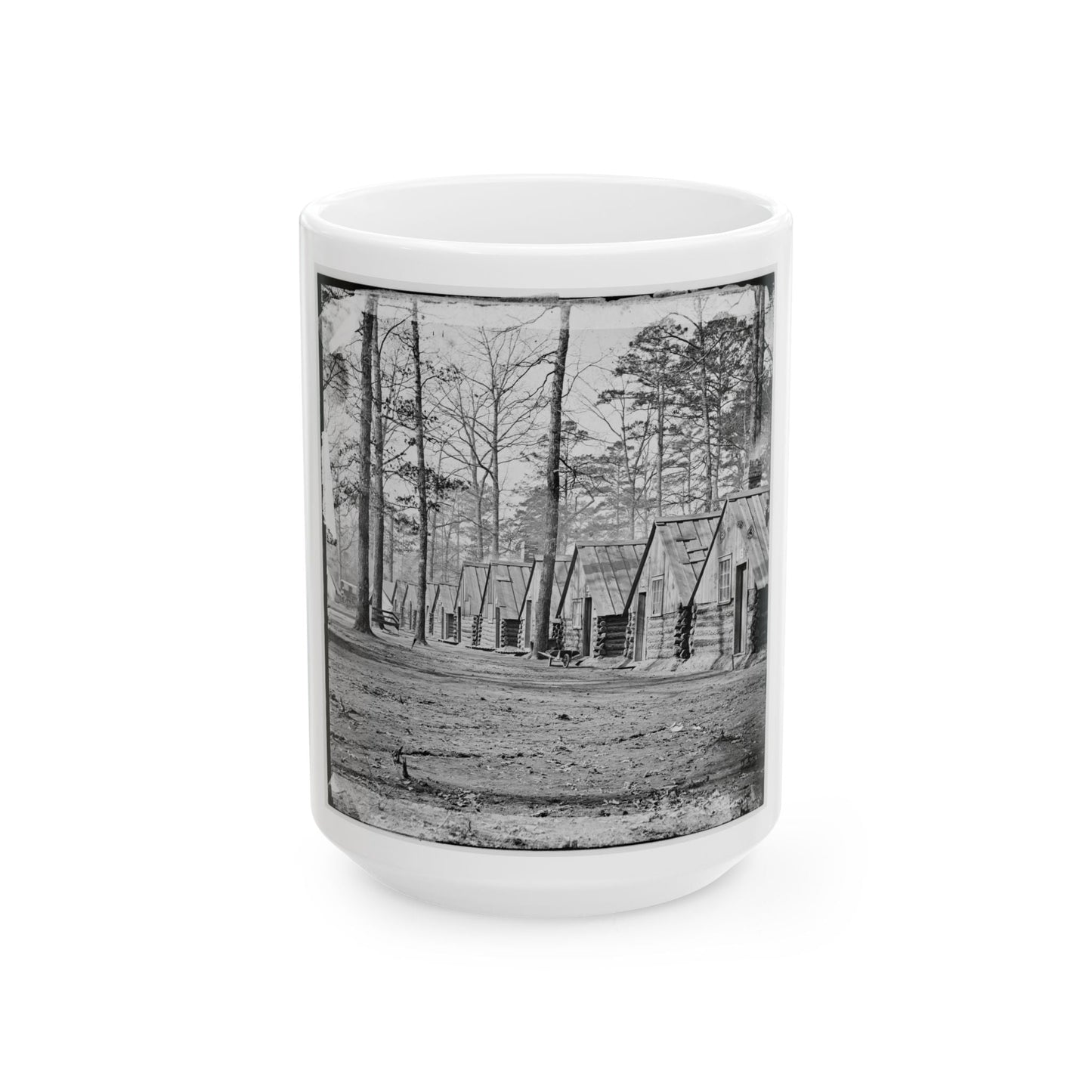 Chapin's Bluff, Virginia (Vicinity). Soldier's Quarters At Chapin's Farm (U.S. Civil War) White Coffee Mug