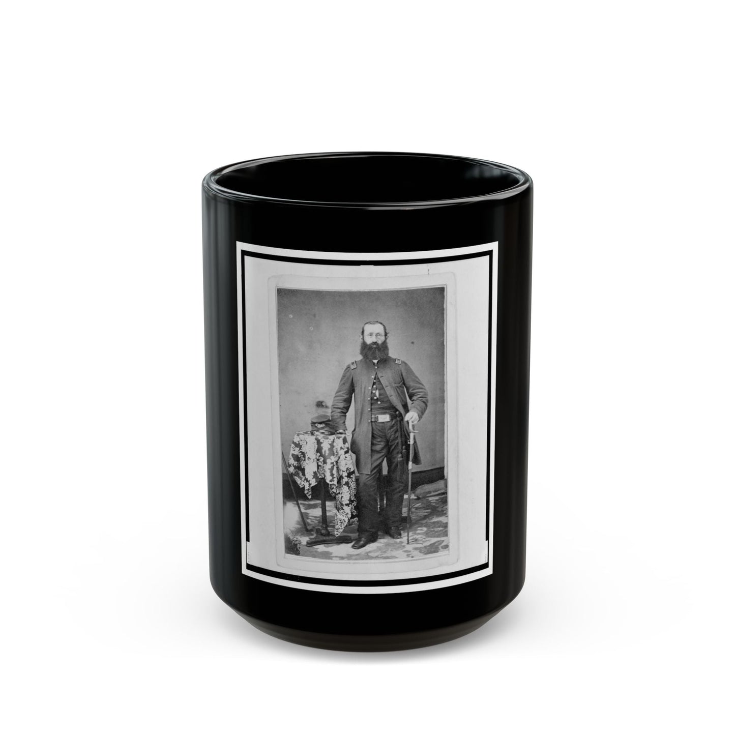 Chaplain Charles A. Fischer Of The 32nd Indiana Regiment, Full-Length Portrait, Standing, Facing Front (U.S. Civil War) Black Coffee Mug