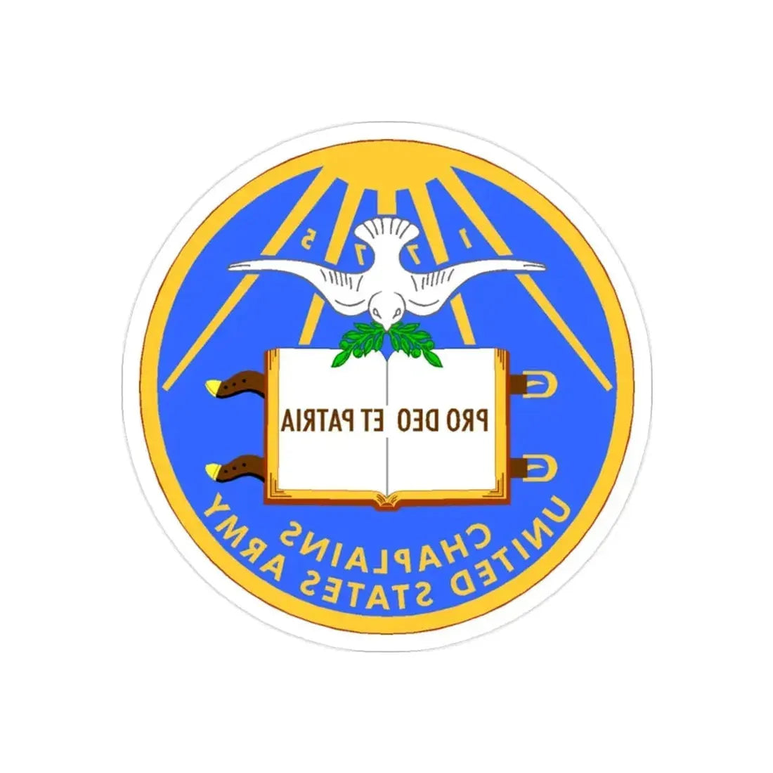 Chaplain Corps (U.S. Army) REVERSE PRINT Transparent Die-Cut STICKER 2 Inch Die-Cut Transparent - The Sticker Space