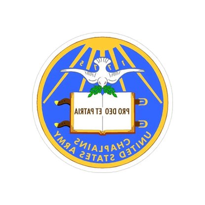 Chaplain Corps (U.S. Army) REVERSE PRINT Transparent Die-Cut STICKER 3 Inch Die-Cut Transparent - The Sticker Space