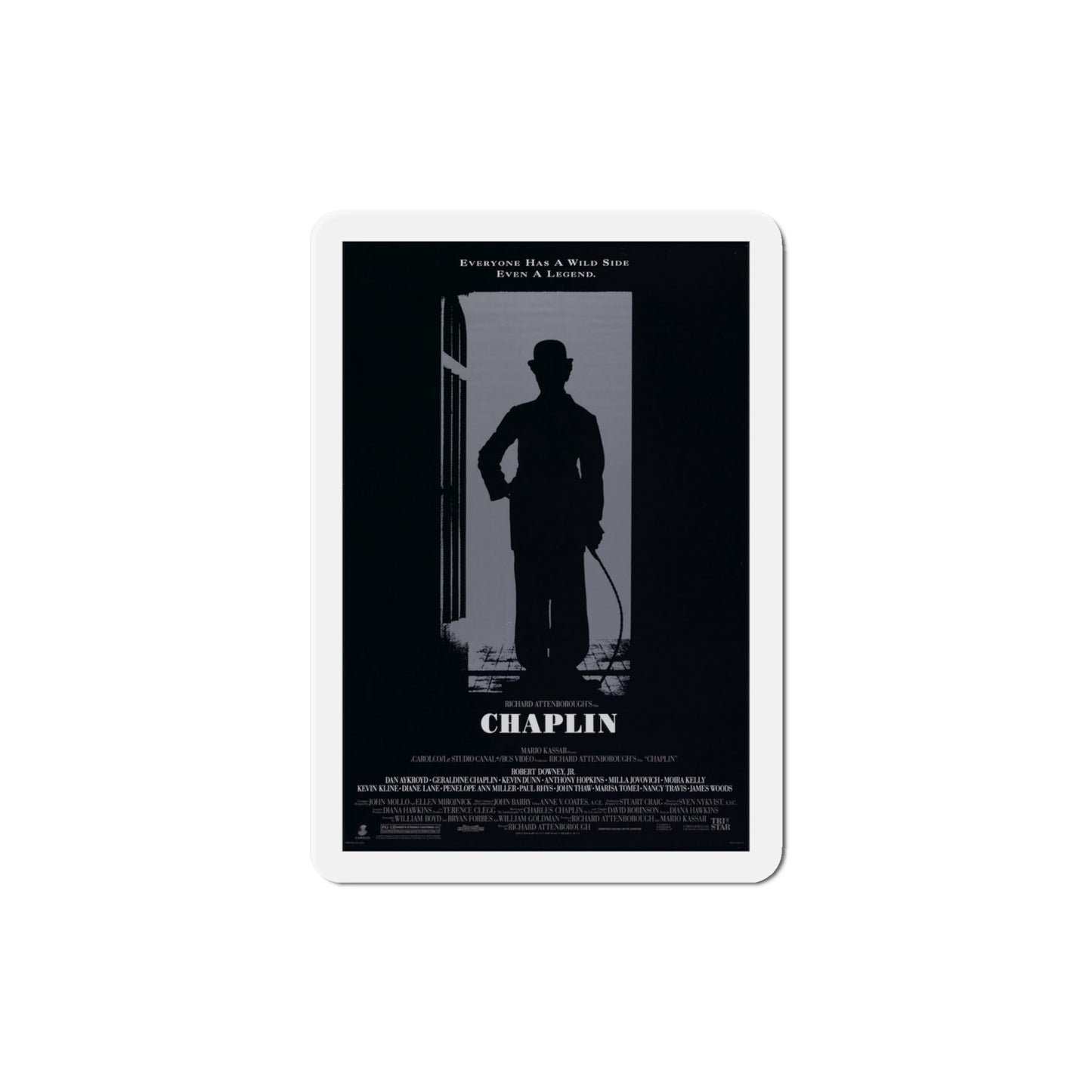 Chaplin 1992 Movie Poster Die-Cut Magnet-4" x 4"-The Sticker Space