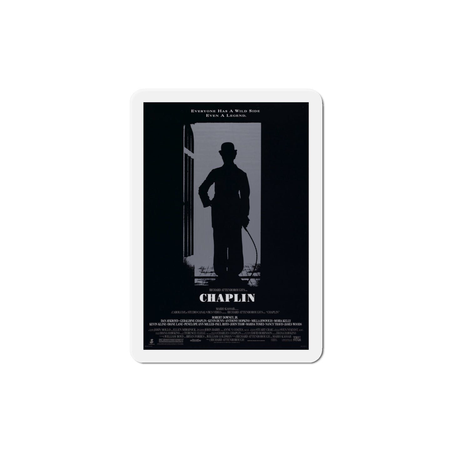 Chaplin 1992 Movie Poster Die-Cut Magnet-5" x 5"-The Sticker Space