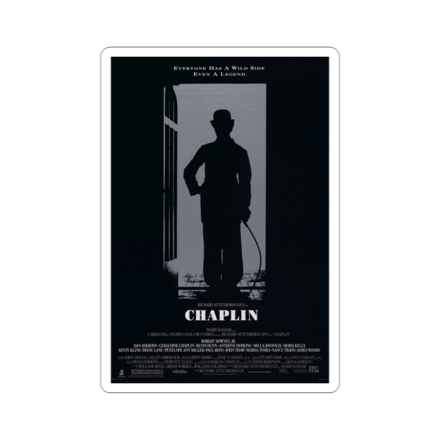 Chaplin 1992 Movie Poster STICKER Vinyl Die-Cut Decal-2 Inch-The Sticker Space