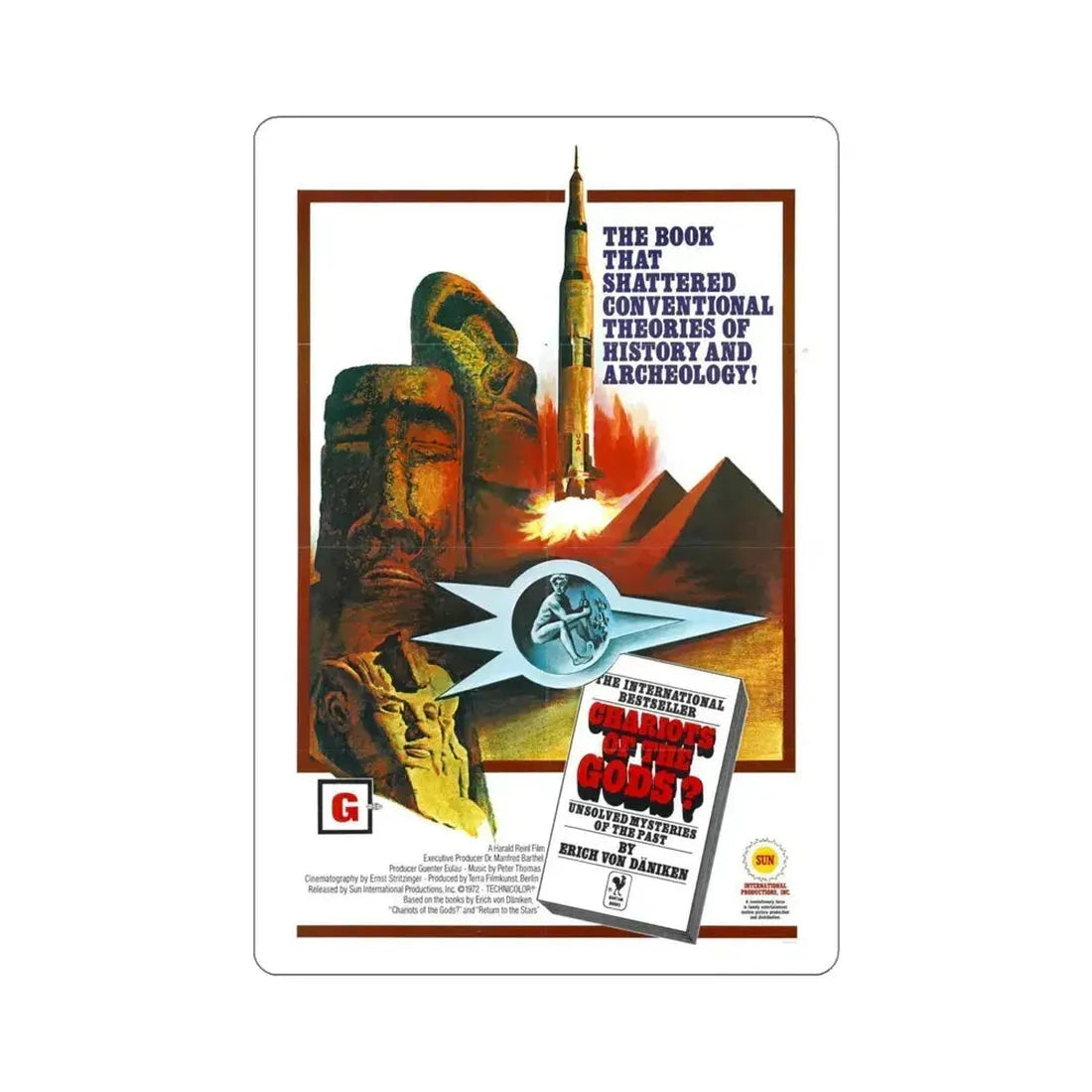 Chariots of the Gods 1974 Movie Poster STICKER Vinyl Die-Cut Decal 6 Inch - The Sticker Space