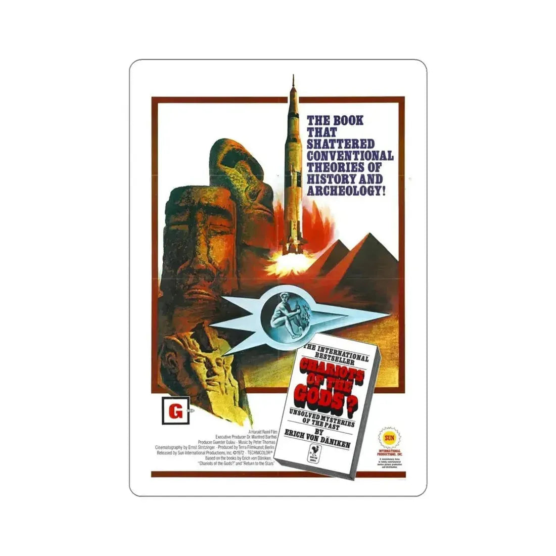 Chariots of the Gods 1974 Movie Poster STICKER Vinyl Die-Cut Decal - The Sticker Space