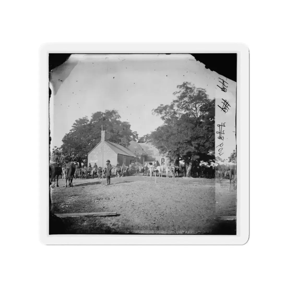 Charles City Court House, Va. Rear View Of The Courthouse (U.S. Civil War) Refrigerator Magnet 3 Inch Die-Cut - The Sticker Space