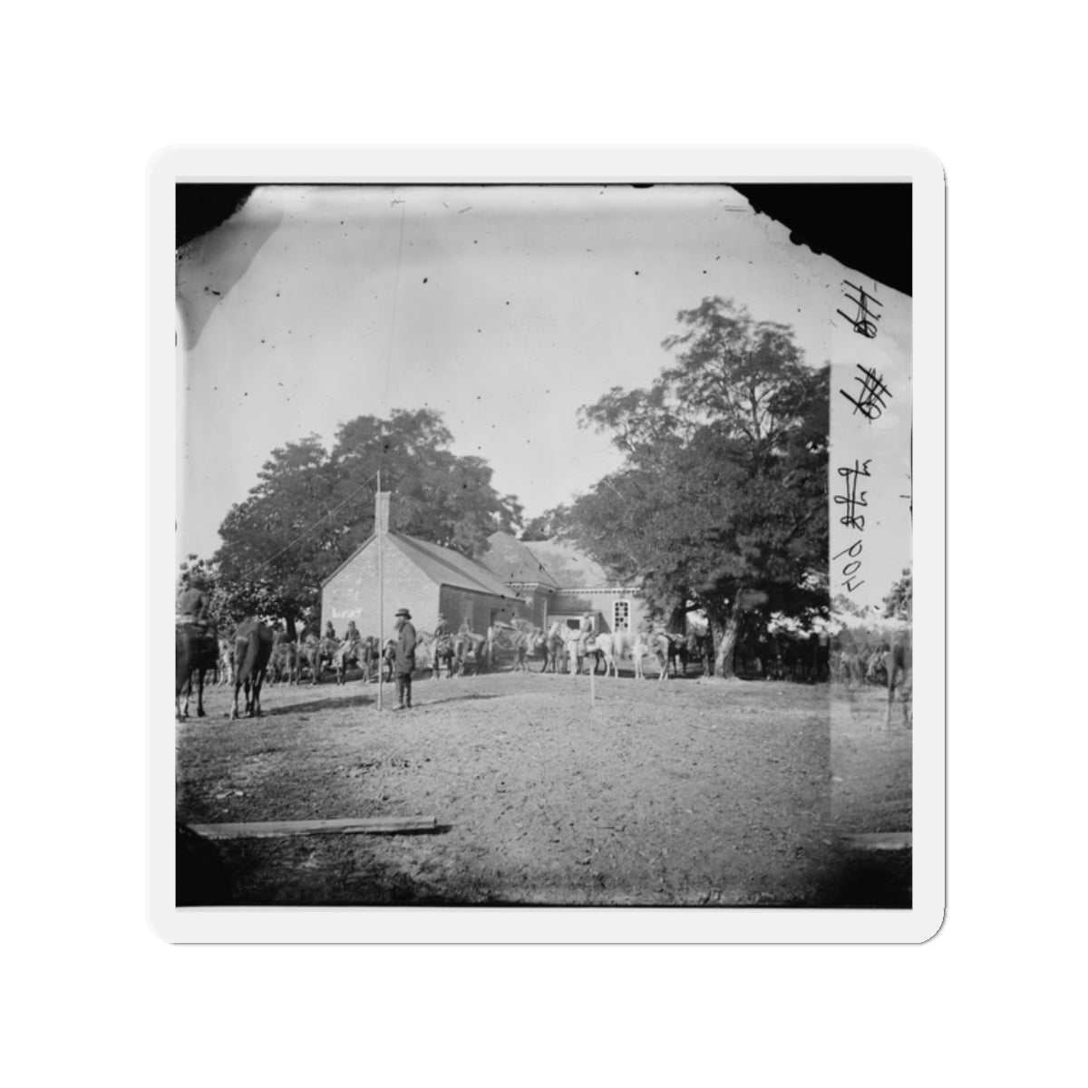 Charles City Court House, Va. Rear View Of The Courthouse (U.S. Civil War) Refrigerator Magnet-2" x 2"-The Sticker Space