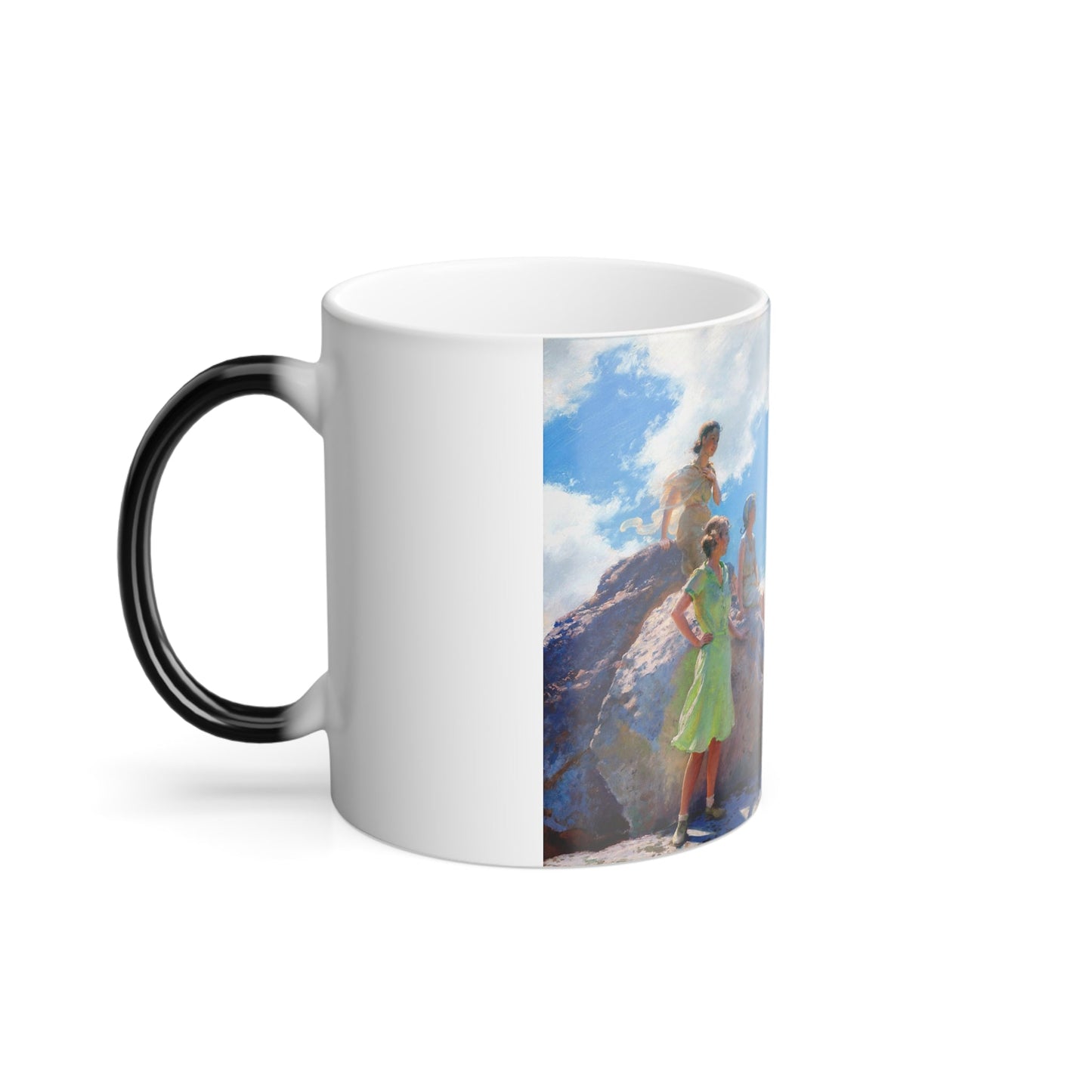 Charles Courtney Curran (1861-1942) Bear Cliff Rocks - Oil on canvas 1930 - Color Changing Mug 11oz-11oz-The Sticker Space