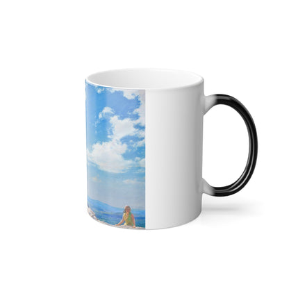 Charles Courtney Curran (1861-1942) Bear Cliff Rocks - Oil on canvas 1930 - Color Changing Mug 11oz-11oz-The Sticker Space