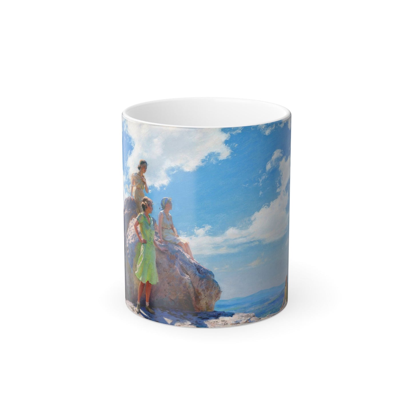 Charles Courtney Curran (1861-1942) Bear Cliff Rocks - Oil on canvas 1930 - Color Changing Mug 11oz-11oz-The Sticker Space