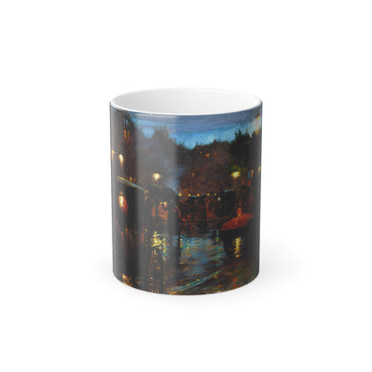 Charles Courtney Curran (1861-1942) Paris at Night - Oil on Panel 1889 - Color Changing Mug 11oz-11oz-The Sticker Space