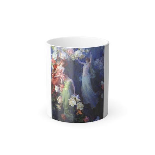 Charles Courtney Curran (1861-1942) Perfume of Roses - Oil on Canvas 1902 - Color Changing Mug 11oz-11oz-The Sticker Space