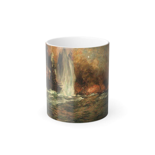 Charles Edward Dixon (1872-1934) The Battle Of Jutland - Color Changing Mug 11oz-11oz-The Sticker Space