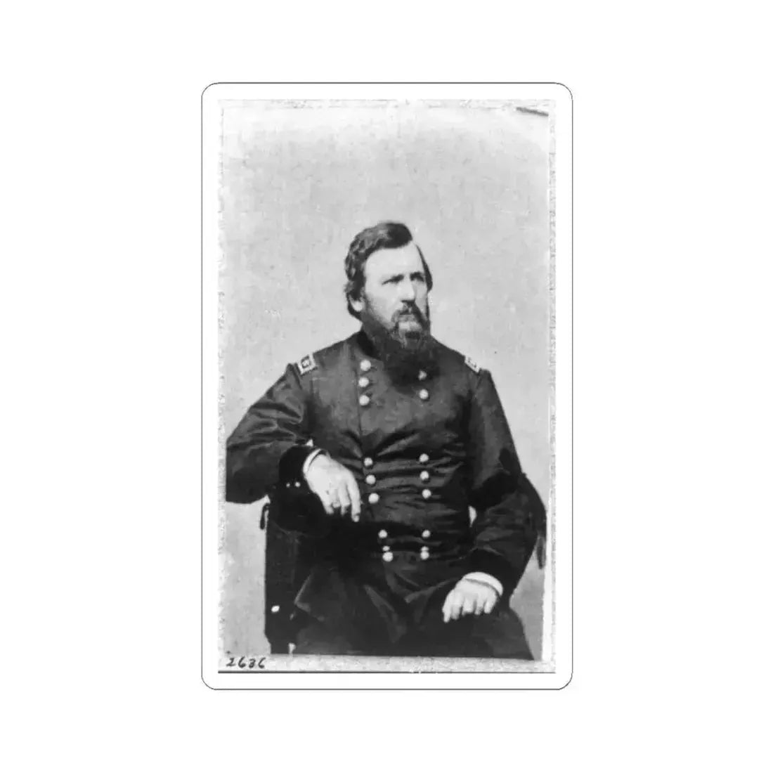 Charles R. Woods, Three-Quarter Length Portrait, Seated, Facing Right (U.S. Civil War) STICKER Vinyl Kiss-Cut Decal 3 Inch White - The Sticker Space