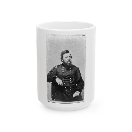 Charles R. Woods, Three-Quarter Length Portrait, Seated, Facing Right (U.S. Civil War) White Coffee Mug-15oz-The Sticker Space