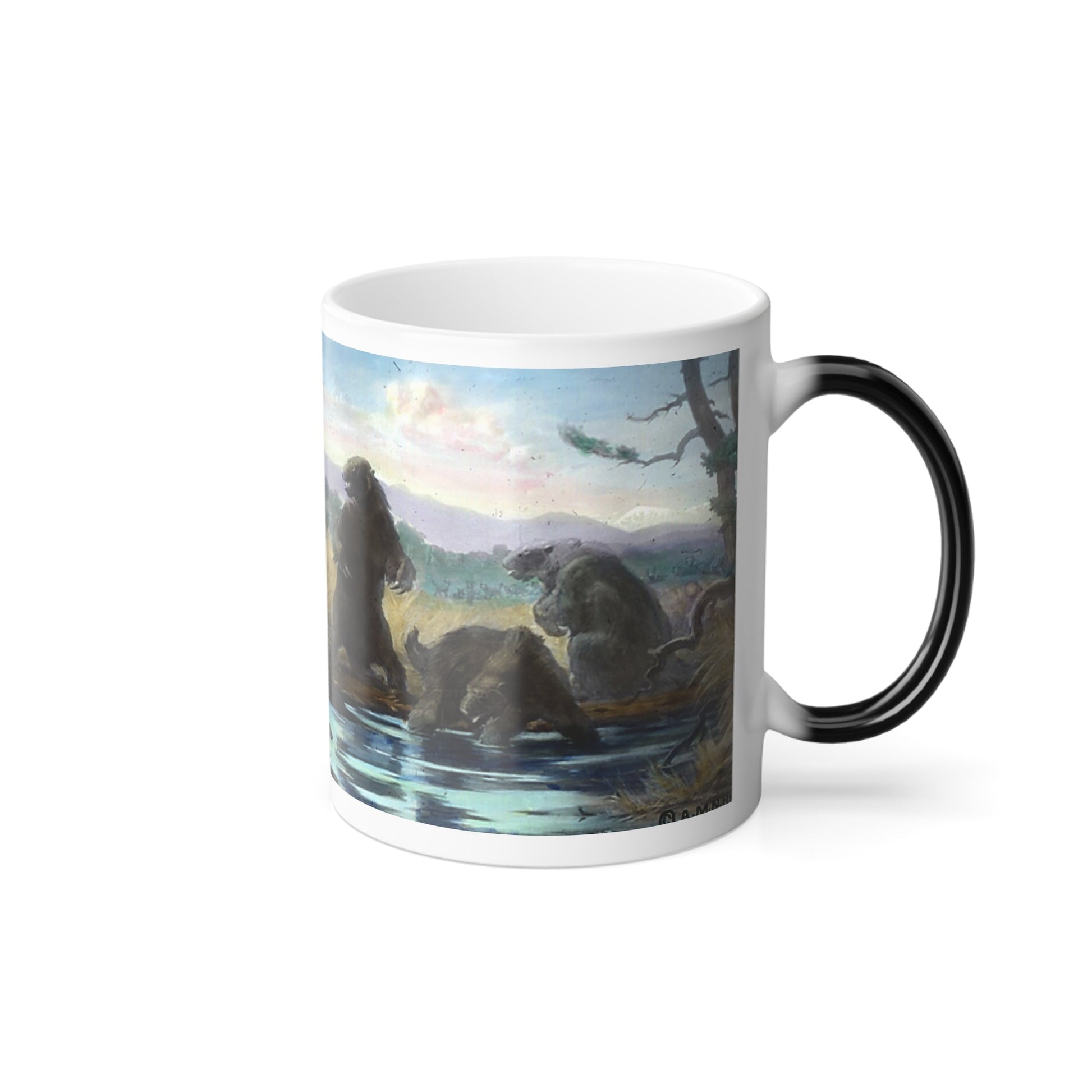 Charles Robert Knight (1874-1953) La Brea Tar Pits - Color Changing Mug 11oz-11oz-The Sticker Space