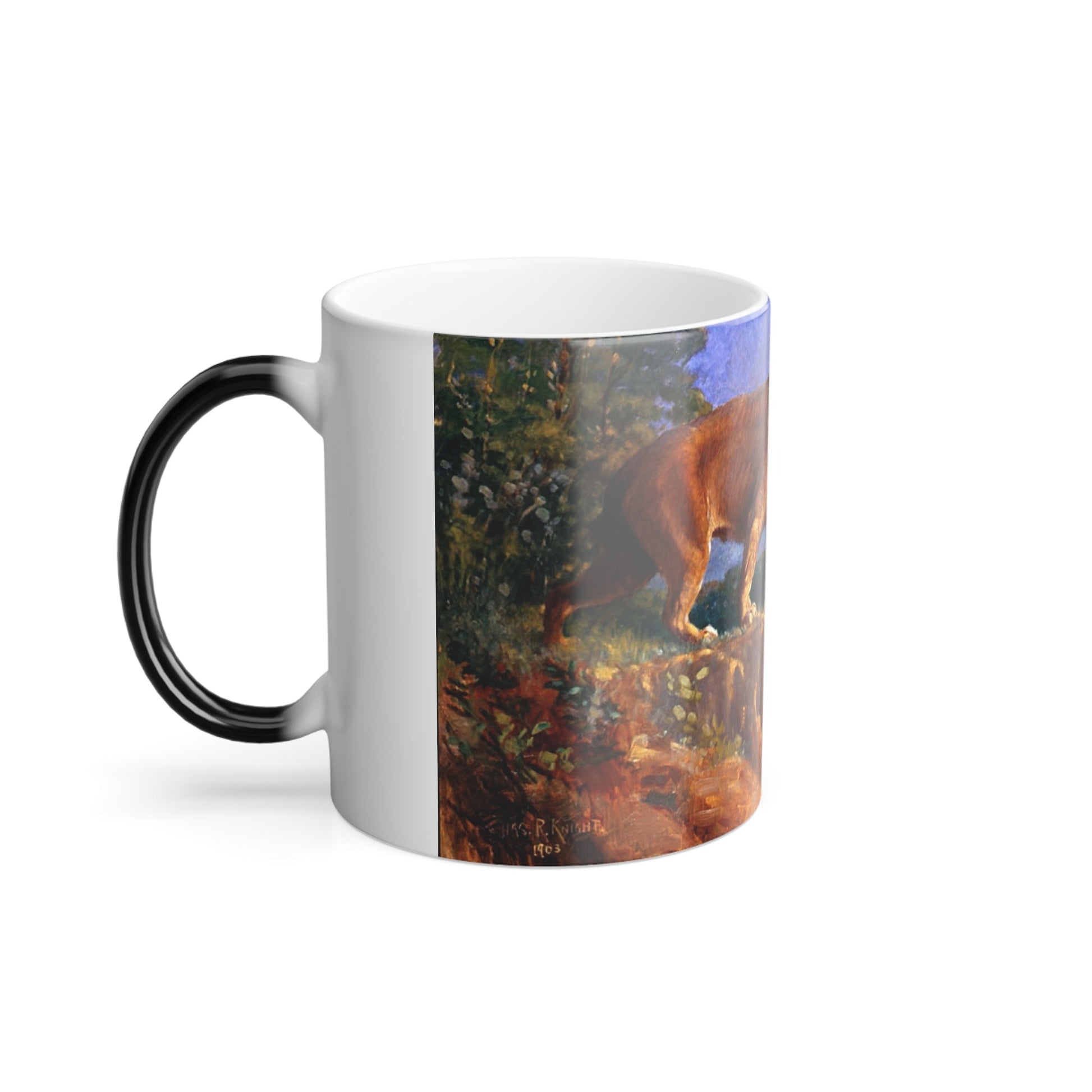 Charles Robert Knight (1874-1953) smilodon - Color Changing Mug 11oz-11oz-The Sticker Space