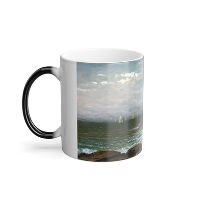 Charles W Knapp (1823-1900) Along the Shore, Narragansett - Oil on Canvas c1880 - Color Changing Mug 11oz-11oz-The Sticker Space