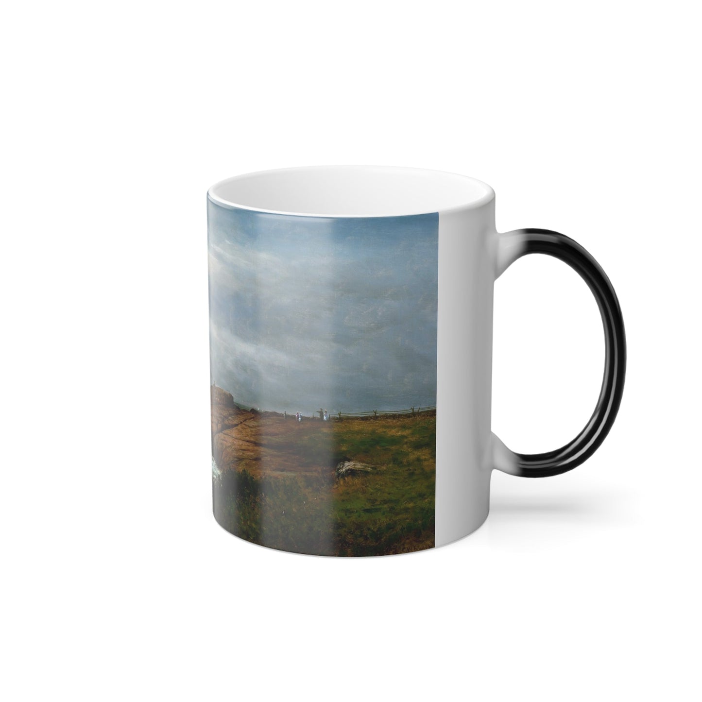 Charles W Knapp (1823-1900) Along the Shore, Narragansett - Oil on Canvas c1880 - Color Changing Mug 11oz-11oz-The Sticker Space