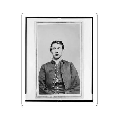 Charles Whittington, Sergeant Major, 7Th West Virginia Cavalry, Half-Length Portrait, Wearing Uniform, Seated, Facing Front (U.S. Civil War) STICKER Vinyl Kiss-Cut Decal 6 Inch White - The Sticker Space