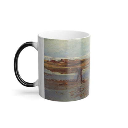 Charles William Wyllie (1853-1923) Digging for Bait - 1877 - Color Changing Mug 11oz-11oz-The Sticker Space