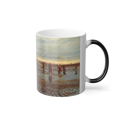Charles William Wyllie (1853-1923) Digging for Bait - 1877 - Color Changing Mug 11oz-11oz-The Sticker Space