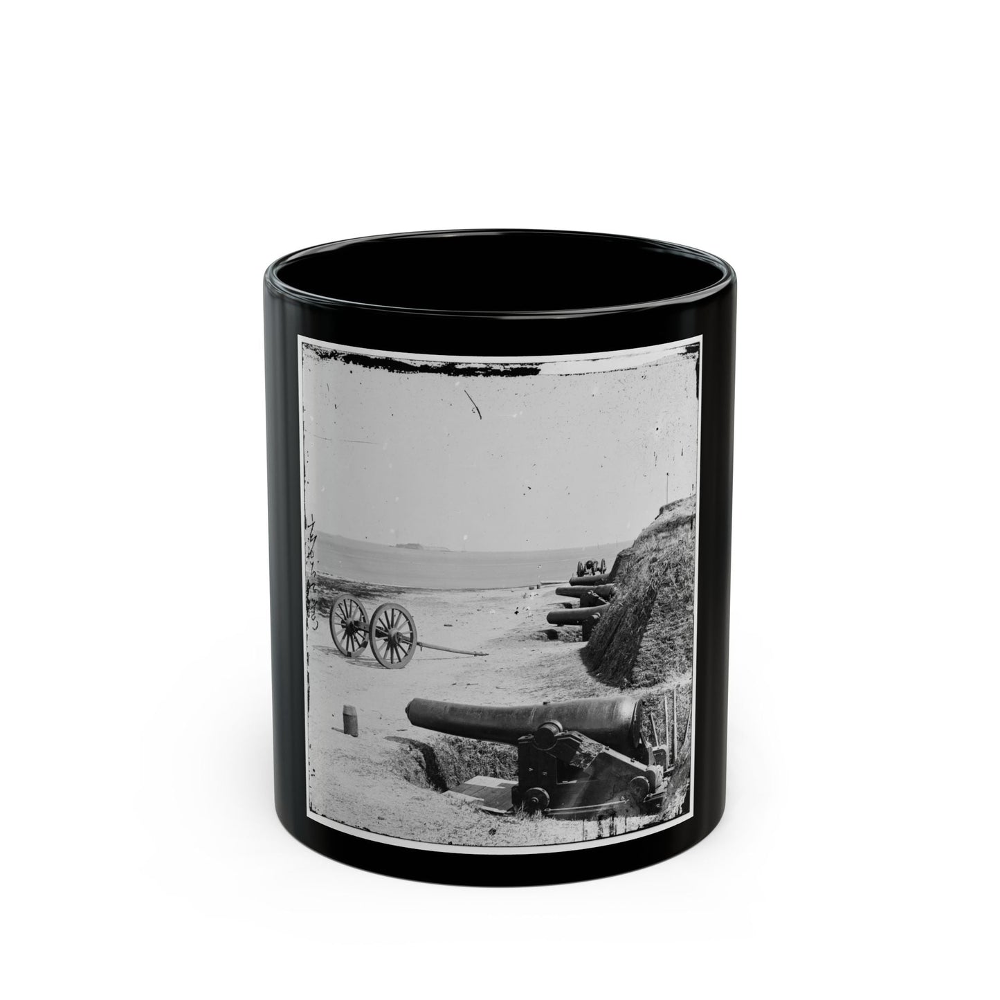 Charleston, S.C. Battery Of Confederate Fort Johnson; Fort Sumter In Distance (U.S. Civil War) Black Coffee Mug