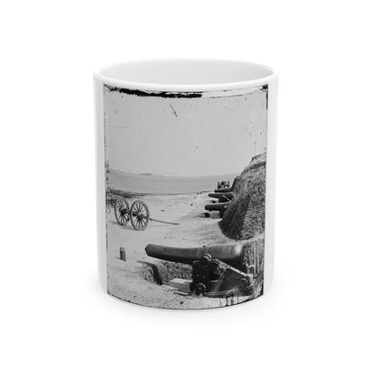 Charleston, S.C. Battery Of Confederate Fort Johnson; Fort Sumter In Distance (U.S. Civil War) White Coffee Mug