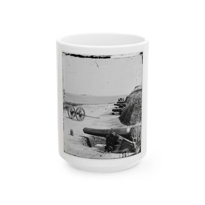 Charleston, S.C. Battery Of Confederate Fort Johnson; Fort Sumter In Distance (U.S. Civil War) White Coffee Mug