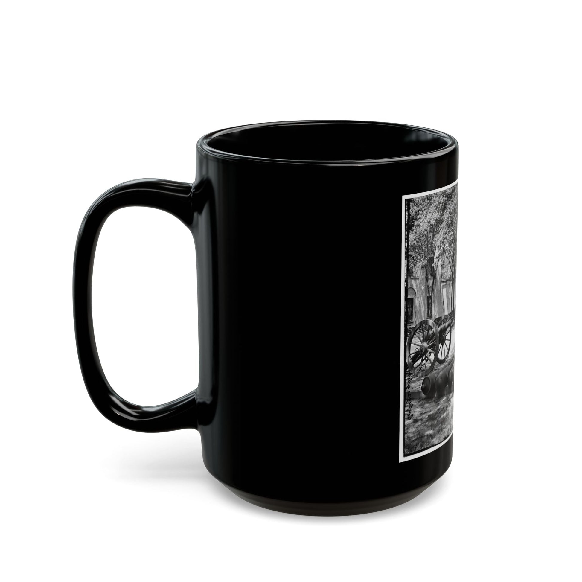 Charleston, S.C. Blakely Guns And Ammunition In The Arsenal Yard (U.S. Civil War) Black Coffee Mug-The Sticker Space