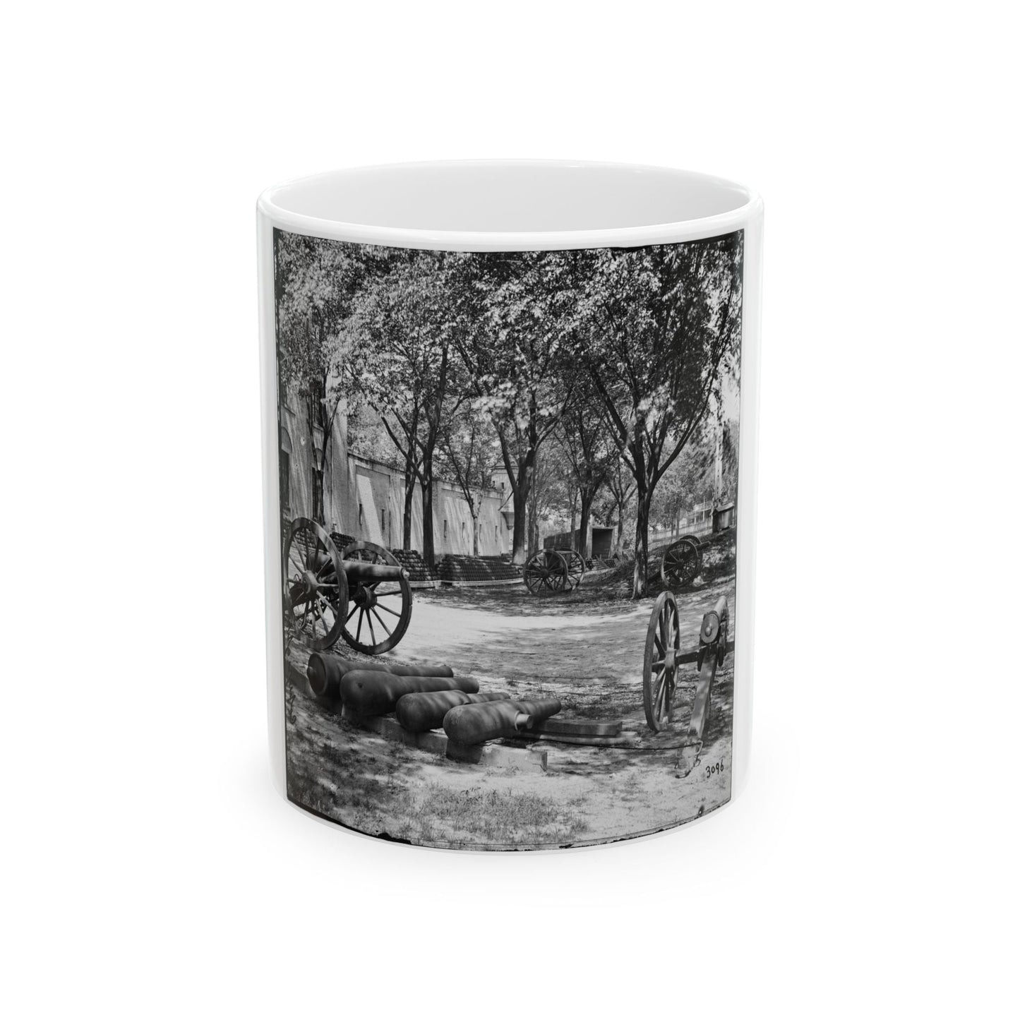 Charleston, S.C. Blakely Guns And Ammunition In The Arsenal Yard (U.S. Civil War) White Coffee Mug-11oz-The Sticker Space