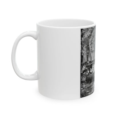 Charleston, S.C. Blakely Guns And Ammunition In The Arsenal Yard (U.S. Civil War) White Coffee Mug-The Sticker Space