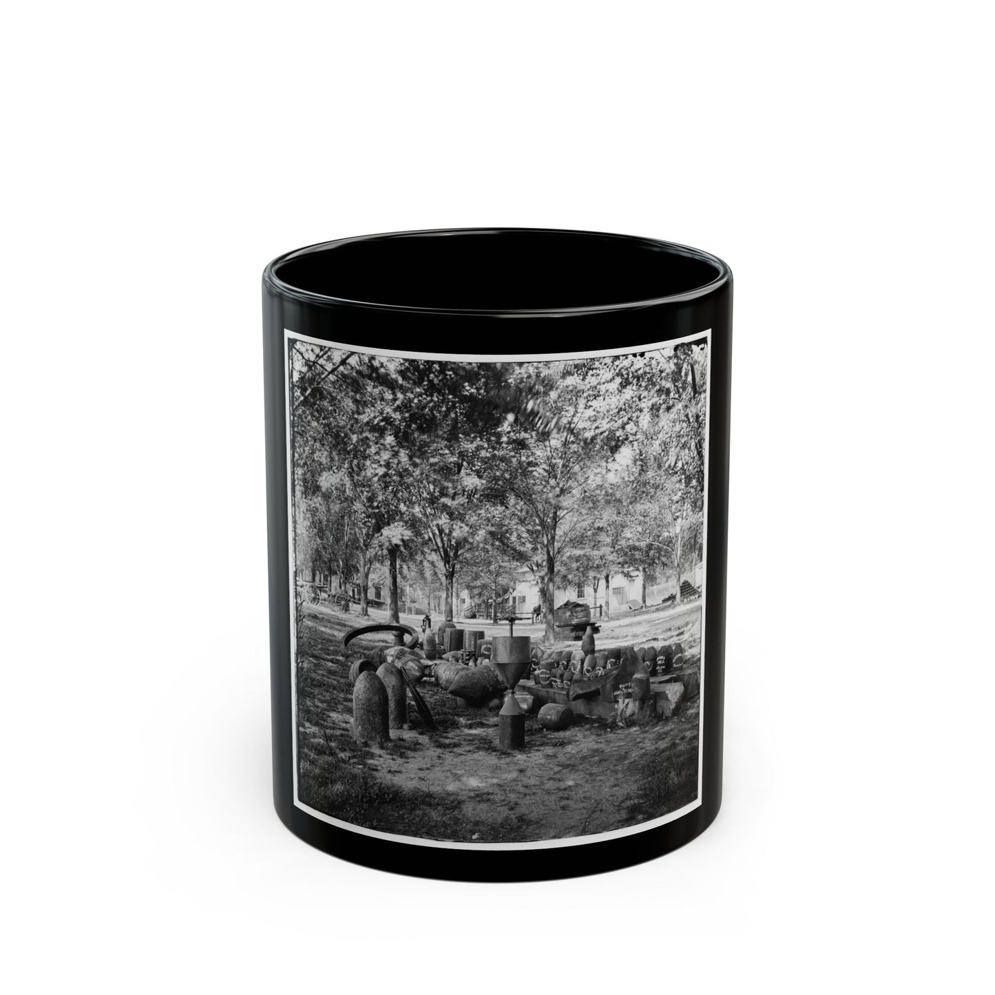 Charleston, S.C. Confederate Torpedoes, Shot, And Shell In The Arsenal Yard (U.S. Civil War) Black Coffee Mug