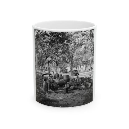 Charleston, S.C. Confederate Torpedoes, Shot, And Shell In The Arsenal Yard (U.S. Civil War) White Coffee Mug