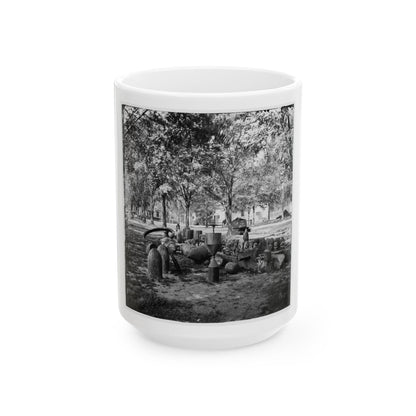 Charleston, S.C. Confederate Torpedoes, Shot, And Shell In The Arsenal Yard (U.S. Civil War) White Coffee Mug