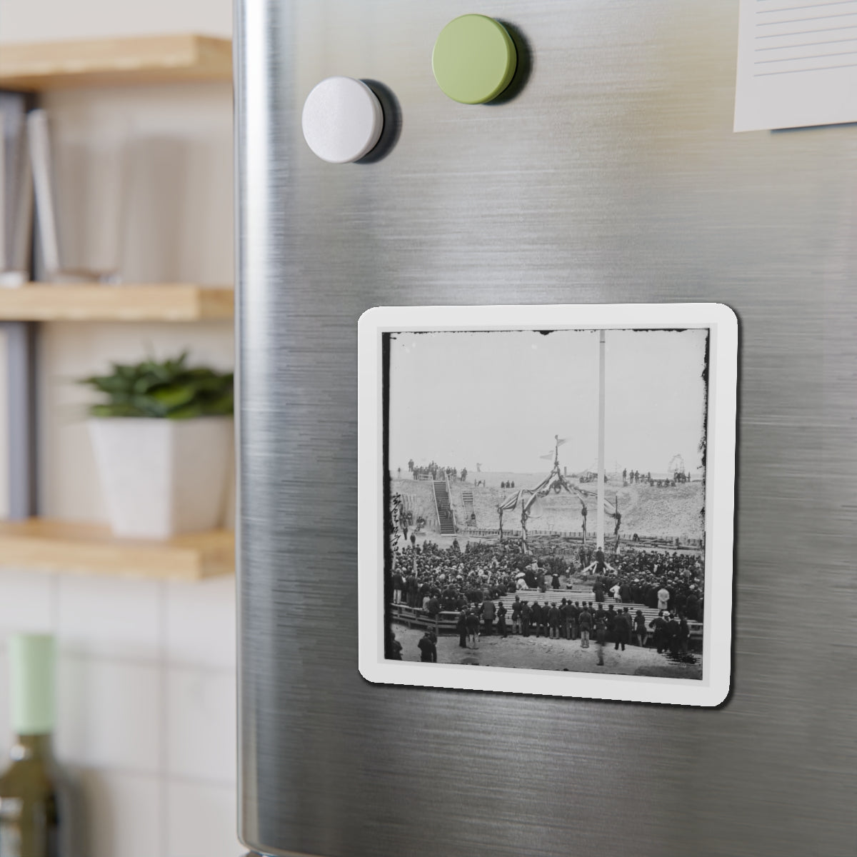 Charleston, S.C. Crowd Inside Fort Sumter; Another View (U.S. Civil War) Refrigerator Magnet-The Sticker Space