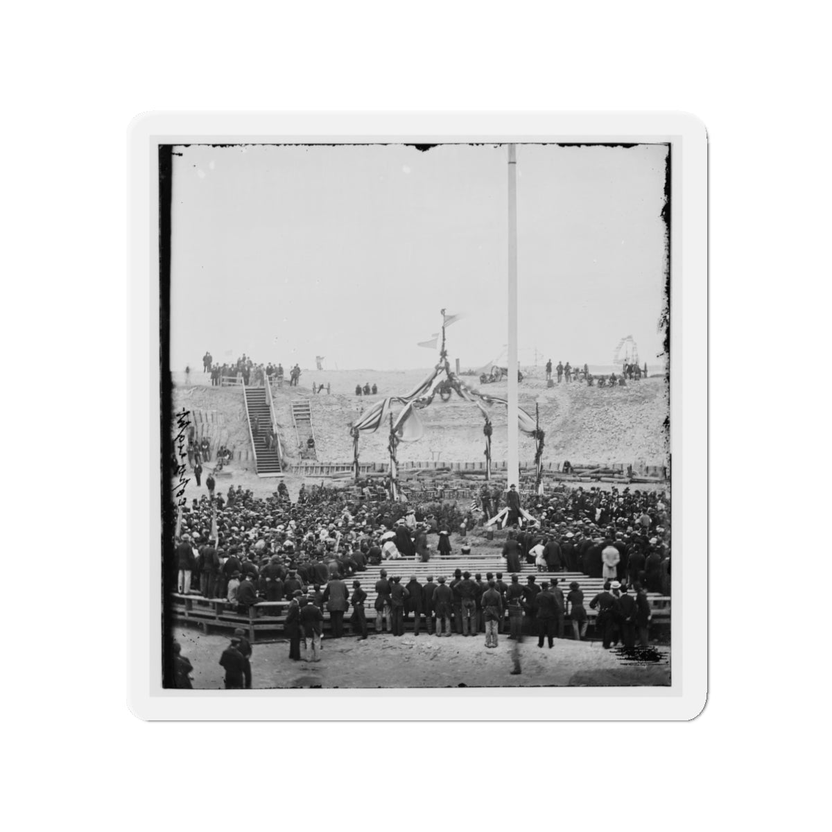 Charleston, S.C. Crowd Inside Fort Sumter; Another View (U.S. Civil War) Refrigerator Magnet-3" x 3"-The Sticker Space