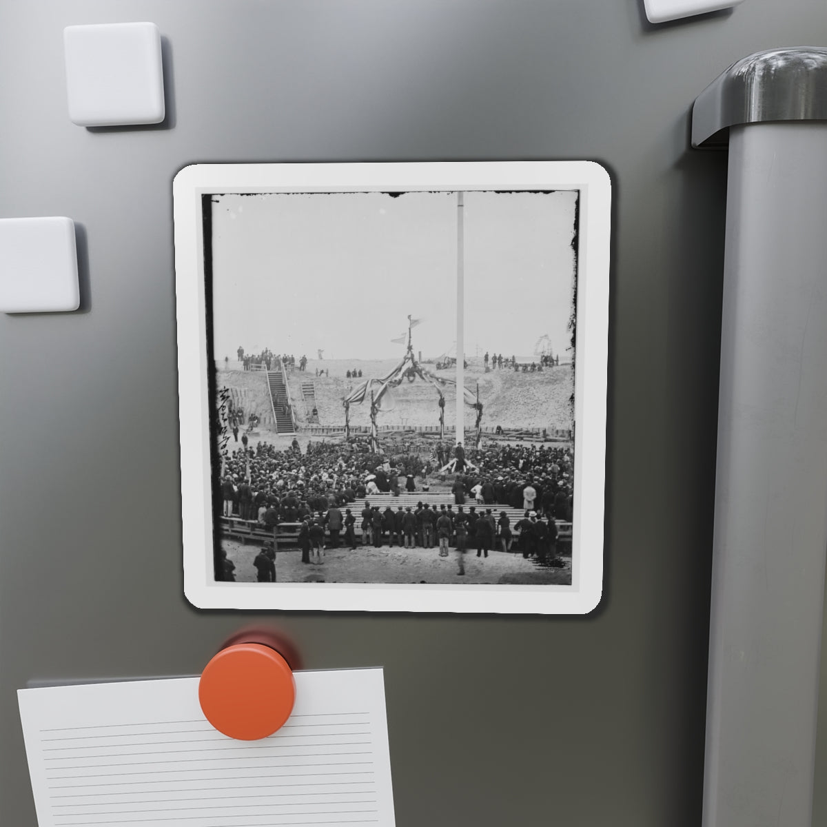 Charleston, S.C. Crowd Inside Fort Sumter; Another View (U.S. Civil War) Refrigerator Magnet-The Sticker Space